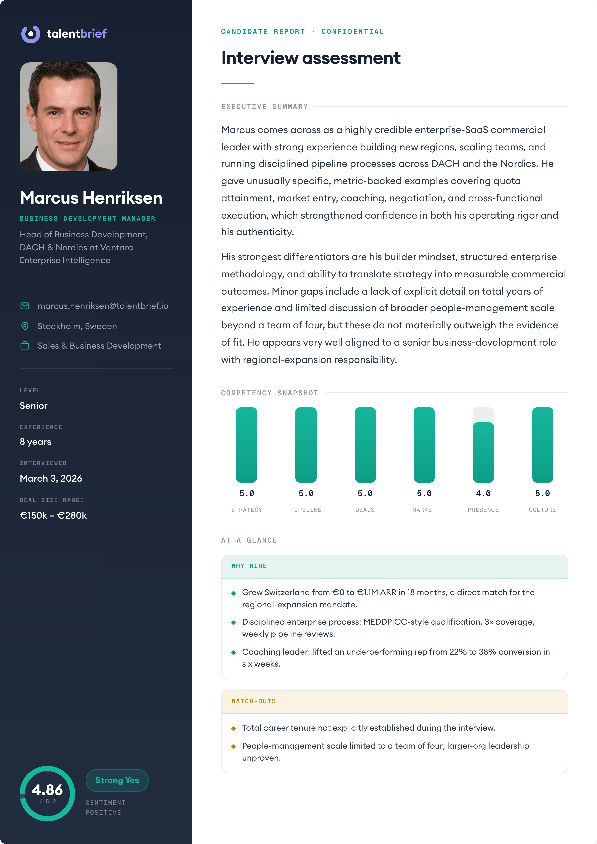 Sidebar PDF report example